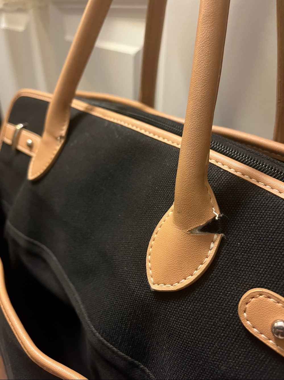 Large Black Canvas Tote - Picture 3 of 6